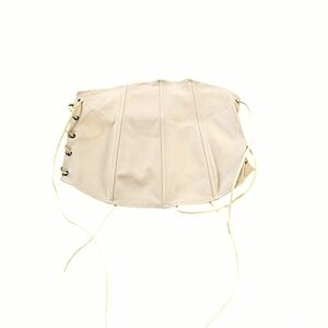 SHEIN Beige Lace-Up Corset Top Sz S | Goth Alt Coquette Bustier Y2K